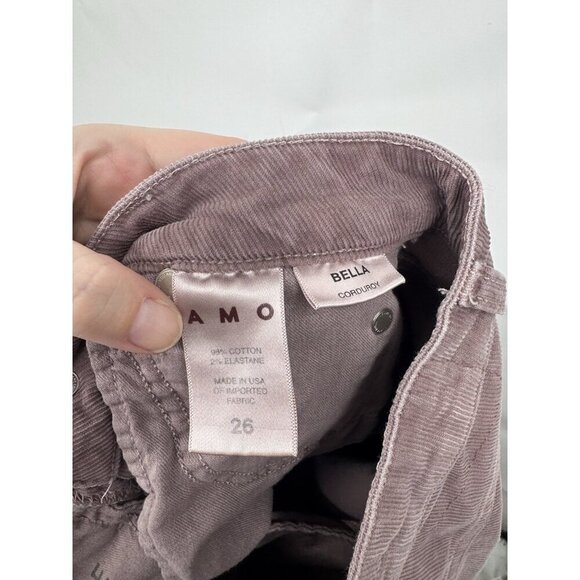 AMO Bella Corduroy Straight Leg Pant Women 26 Amethyst Cropped High Waisted - Picture 5 of 11